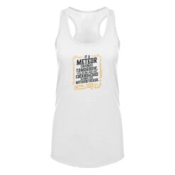 Yellowstone If A Meteor Crashes Tomorrow Women's Racerback Tank Top -Bioworld Shop YS METEOR WRTT 100014 WHITE MF