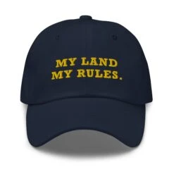Yellowstone My Land My Rules Classic Dad Hat -Bioworld Shop YS MLMR 70 100998 NAVY FT MF