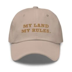 Yellowstone My Land My Rules Classic Dad Hat -Bioworld Shop YS MLMR 70 100998 STONE FT MF