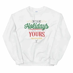 Yellowstone My Holidays Are All Yours Fleece Crewneck Sweatshirt -Bioworld Shop YS MYAAY 100362 WHT MF