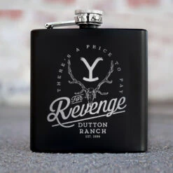 Yellowstone Revenge Laser Engraved Flask