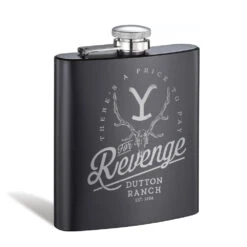 Yellowstone Revenge Laser Engraved Flask -Bioworld Shop YS R F 100192 SIDE MF