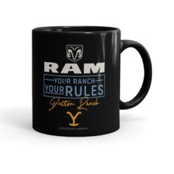 Yellowstone X Ram Your Ranch Your Rules Black Mug -Bioworld Shop YS RAMDR 76 100085 11 L MF
