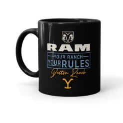 Yellowstone X Ram Your Ranch Your Rules Black Mug