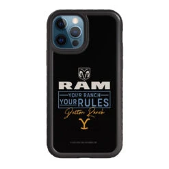 Yellowstone X Ram Your Ranch Your Rules Phone Case -Bioworld Shop YS RAMDR 76 101135 IP 12 12P BLACK MF