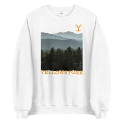 Yellowstone Scenery Fleece Crewneck Sweatshirt -Bioworld Shop YS S CS 100362 0009 Crew White