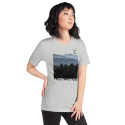 Yellowstone Scenery Adult Short Sleeve T-Shirt -Bioworld Shop YS S ST 100017 0019 A Tee Gray 4