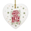 Yellowstone Sorta Sweet Sorta Beth Dutton Holiday Ceramic Heart Ornament -Bioworld Shop YS SWSBD H 100340 BK MF