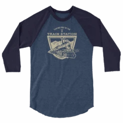 Yellowstone Taking You To The Train Station Unisex 3/4 Sleeve Raglan Shirt -Bioworld Shop YS TTTS RS 100395 DNM NVY MF