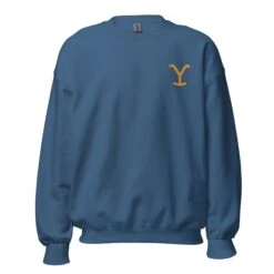 Yellowstone Dutton Ranch Y Logo Embroidered Sweatshirt -Bioworld Shop YS Y 77 100362 INDIGO BLUE MF