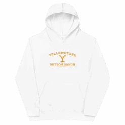 Yellowstone Logo Kids Hooded Sweatshirt -Bioworld Shop YS logo YHS 101017 WHT MF
