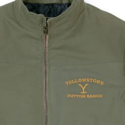 Yellowstone Dutton Ranch Olive Jacket -Bioworld Shop YSGreenjacketembroiderydetail 95A4149