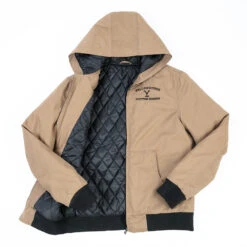 Yellowstone Dutton Ranch Hooded Khaki Jacket -Bioworld Shop YSKhakihoodjacketquiltdetailmerch1x1 95A4163