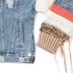 Yellowstone Dutton Ranch Sweater Sleeve Wren + Glory Hand Painted Denim Jacket -Bioworld Shop YSSGSweaterSleeveJeanJacketpocketcuffdetailMerch1x1DSC 7822 Approved