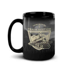 Yellowstone Taking You To The Train Station Black Mug -Bioworld Shop YS Casetry Black Mug TRAIN15ozleft