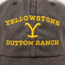 Yellowstone Dutton Ranch Logo As Seen On TV Brown Washed Hat -Bioworld Shop YSbrownhat 04
