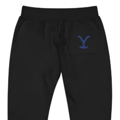 Yellowstone Dutton Ranch Y Logo Unisex Fleece Sweatpants -Bioworld Shop unisex fleece sweatpants black zoomed in 61772e1433c4c