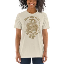 Yellowstone Snake Beth Dutton On You Unisex Tri-Blend T-Shirt -Bioworld Shop unisex tri blend t shirt oatmeal triblend front 61725768516fc