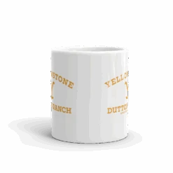 Yellowstone Dutton Ranch Logo White Mug -Bioworld Shop white glossy mug 11oz front view 61bca3ad838a8