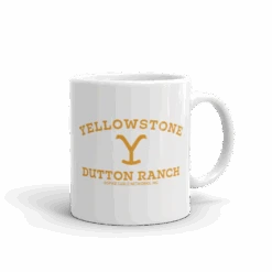 Yellowstone Dutton Ranch Logo White Mug -Bioworld Shop white glossy mug 11oz handle on right 61bca3ad83797