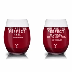 Yellowstone You Are Perfect Beth And Rip Laser Engraved Stemless Wine Glass - Set Of 2